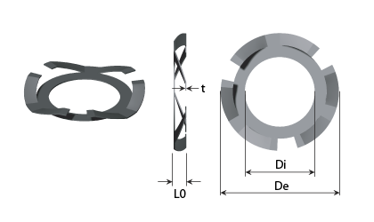 Technical drawing - Spring washers - Finger